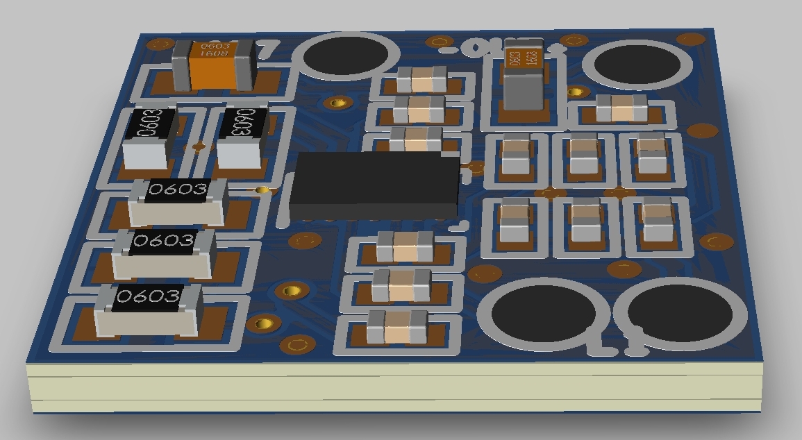 Example of PCB design with BGA 3x2mm, pitch 0,4mm circuit
